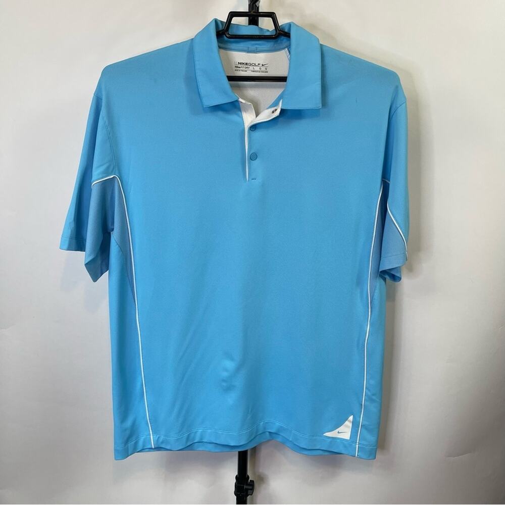 Nike Golf Fit Dry Blue Polo Shirt Size Large Men’s